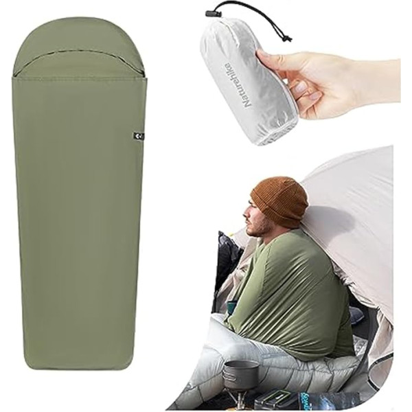 Naturehike Sleeping Bag Liner Ultralight 130 g - pieaugušo guļammaisu un ceļojumu guļammaisu ceļojuma un kempinga palagi mugursomai, viesnīcām, hosteļiem, ērts un viegli kopjams pilnā garumā