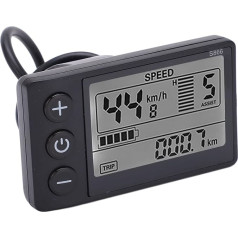 Electric Bike Display E-Bike Display ABS Electric Bike S866 LCD Display Gauge 24V 36V 48V Control Panel with Waterproof Plug