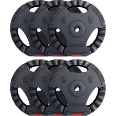 Gorilla Sports® Svaru disku komplekts/individuāls plastmasas skavotājs 1,25-15 kg atsvariem ar 30/31 mm caurumu