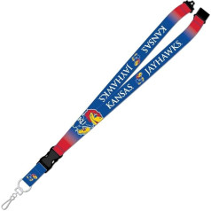 Kansas Jayhawks Crossover Lanyard - lieliska dāvana/prece sporta faniem, komandas krāsa