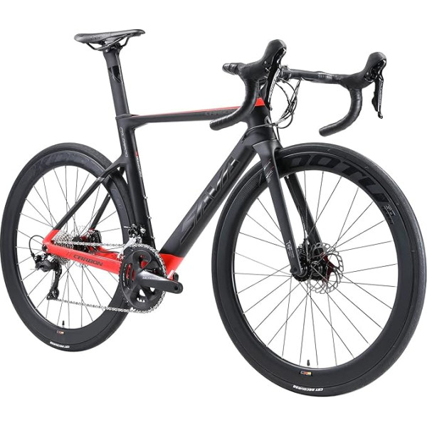 SAVADECK disku bremžu ceļa velosipēds Carbon, 28 collu oglekļa velosipēds ar Shimano ULTEGRA R8000 22 pārnesumu grupas komplektu, R8020 hidraulisko disku bremžu un Thru Axle sistēmas pilns oglekļa velosipēds