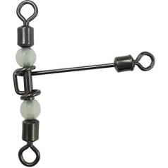 3 Way Swivel Makšķerēšana Heavy Duty Cross Line Three-Way Swivel Makšķerēšana Tackle Saltwater Lumious Triple T Shape Barrel Rolling Swivel Pear Beads