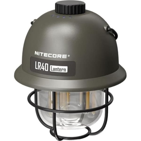 Nitecore kempinga lampa LR40, USB-C uzlādējama LED laterna, barošanas banka, maks. 100 lūmeni, 45 stundu apgaismojuma laiks, silta gaisma, sarkana gaisma.