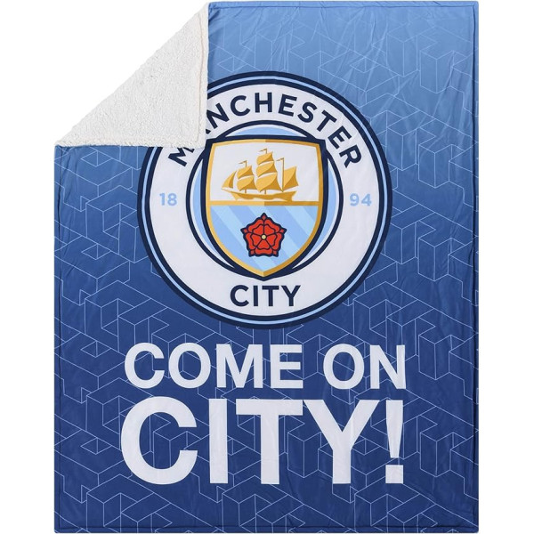 Manchester City FC EPL Slogan Sherpa plīša sega