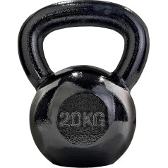 ScSPORTS® Kettlebell - 4/8/12/16/20/24/24/28 kg, čuguns, āmurs, ūdensnecaurlaidīgs, melns - Kettlebell, bumbu svars, šūpoles hanteles, apaļais svars sporta zālei, spēka treniņiem