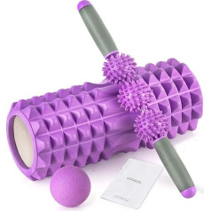 HBselect 3 in 1 Fascia Roller komplekts mugurkaula putu veltnis masāžas veltņi Duoball masāžas nūjiņas masāžas bumbiņas masāžas bumba