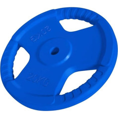 GORILLA SPORTS® Svaru plāksnes - 1,25 kg, 2,5 kg, 5 kg, 10 kg, 15 kg, 20 kg, 25 kg, 30 kg atsvari, atsevišķi/komplektā, 30 mm, izgatavoti no čuguna ar gumijas satveramo daļu, dažādas krāsas - Svaru plāksnes