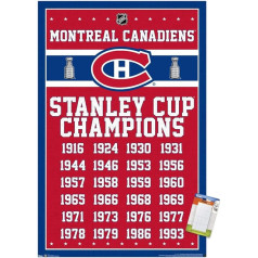 Trends International NHL Montreal Canadiens Champions 13 sienas plakāts, 37,4 x 56,8 cm, Premium plakāta un stiprinājuma komplekts