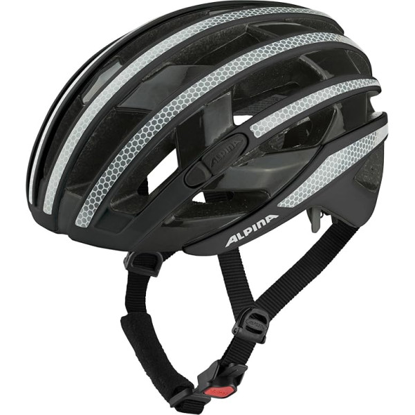 Alpina Road Ravel velosipēda ķivere izmērs 51-59 cm Black Gloss