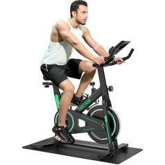 Micyox Exercise Bike, fitnesa velosipēds ar magnētisko pretestību, iekštelpu kardio treniņš, mājas trenažieris ar 12 kg spararatu, daudzfunkcionāls monitors, sirdsdarbības ritma monitors, iPad turētājs, 150 kg slodzes ietilpība