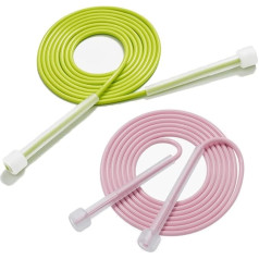 2 Pack Skipping Rope Regulējams Cross Fit Tangle Free sievietēm vīriešiem vīriešiem bērniem Svara zudums Training Fitness MMA (Pink + Green)