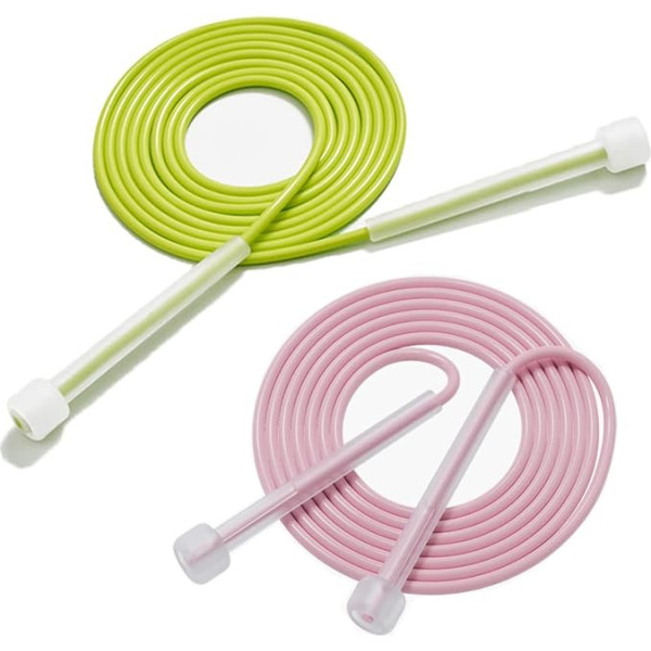 2 Pack Skipping Rope Regulējams Cross Fit Tangle Free sievietēm vīriešiem vīriešiem bērniem Svara zudums Training Fitness MMA (Pink + Green)