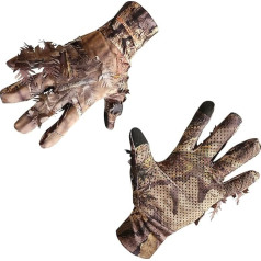 QuikCamo Mossy Oak un Realtree vīriešu vieglie 3D medību cimdi Camo Touch Screen vai bez pirkstiem