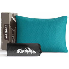 Ivellow Travel Pillow Memory Foam Compressible Camping Pillow for Sleeping Shredded Memory Foam Pillow Compact Firm Supportive Small Pillow for Adults Kids Outdoor