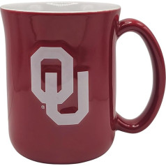 Boelter Brands NCAA liela 15oz formas kafijas krūze ar paaugstinātu logotipu un iekšpuses krāsu (Oklahoma Sooners)