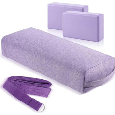 PullCrease Joga Bolster, jogas bloki ar siksnu, ērts meditācijas spilvens mierīgai jogai, neslīdošs, atkārtoti lietojams, jogas bloki līdzsvara jogai, pilates, 4 Pack