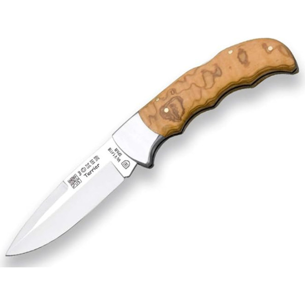 Joker Terrier NO19 saliekamais nazis Olive Wood Handle, nerūsējošā tērauda uzgalis, MOVA asmens 9 cm, makšķerēšanas, kempinga un pārgājienu rīks