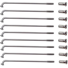 QQY E-Bike Spokes 12G E-Bike Spokes 36 gab. sudraba tērauda E-Bike motociklu spokes ar 12 mm uzgaļiem 45-305 mm E-Bike spokes E-Bike motociklam (140 mm)