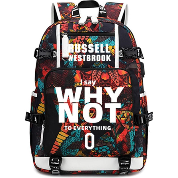 Lorh's store basketball player stars Westbrook light up backpack travel student backpack fans bookbag for men women