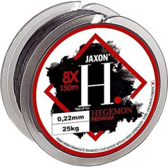 Jaxon HEGEMON Pīta aukla 150 m (0,22 mm / 25 kg / Tumši pelēka)