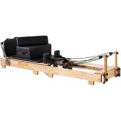 XJLCXLP Pilates Reformer Gumijas koka salokāms Pilates aprīkojums mājas apmācībai Pilates Reformer mašīna mājas sporta zālei Maksimālais svars 300kg