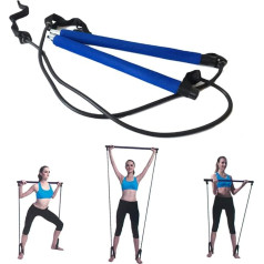 Phayee Portable Pilates Bar Gym Stick, Yoga Exercise Bar Trainer Fitness Rod with Foot Strap, for Yoga, Stretch, Sculpt, Twisting, Sit-Up Bar, Resistance Band, Random Colour