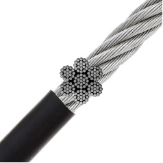 Athlete Technologies Fitness Cable Wire Rope Machine Rope Multi Gym Weight Fastening Nylon Coated 7x19 4-6 mm (Black, 8)