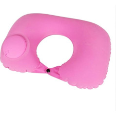 REIFOR kakla spilvens ceļojumu spilvens Piepūšamais ceļojumu spilvens Flocking Travel Neck Air Pillow Portable Airplane Pillow Neck Pillow Airplane (rozā)