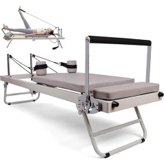 LIBRACTA Pilates Reformer mašīna, salokāms Pilates aprīkojums mājas treniņiem, salokāms Pilates Reformer tērps, Reformer ķermeņa izturības stiepšanas līdzsvara vingrinājumu treniņiem