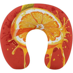 LHJKB U formas ceļojumu spilvens Memory Cotton U formas kakla spilvens Half Cut Orange Printed Lightweight Portable Ideāli piemērots lidmašīnas krēslam, automašīnai, mājai, birojam