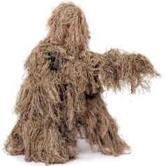 NINAT Ghillie Suit Camo 3D Leafy Gear džungļu medību kamuflāžas apģērbs 4 gabali + soma