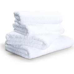 möve Superwuschel Hand Towel Set, 2 Bath Towels 80 x 150 cm and Hand Towels 50 x 100, Made in Germany, 100% Cotton, Snow, 2 x 50 x 100 cm + 2 x 80 x 150 cm