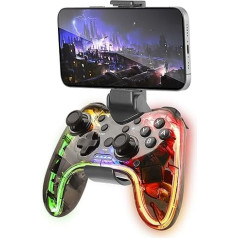 MarsGaming MGP-BT Bezvadu Bluetooth kontrolieris, RGB neona, viedtālruņa adapteris, žiroskops un haptiskā vibrācija, analogie džoistiki, spēļu pults Switch, PC, Mac, Android, iOS, Raspberry Pi, PS3