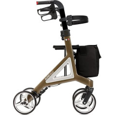 Bischoff & Bischoff Alevo alumīnija rollators SH 58,5 cm, salokāms - viegls rollators iekštelpās un ārpus telpām, staigulītis ar izturīgu sēdekli un noņemamu somu, platīna krāsā