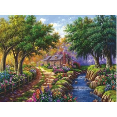 Ravensburger Puzzle 17109 Mājiņa pie upes 1500 gabaliņu puzle pieaugušajiem un bērniem no 14 gadiem, ainavu puzle