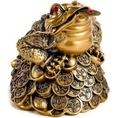 Trīskājainais krupis naudas varde Feng Shui Lucky Coin Good Luck Charm - XL Heavy Duty