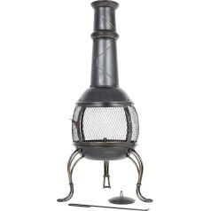 La Hacienda Leon Large Mesh Steel Chimenea, Bronze-Effekt, Leon (Large) - Terrassenofen - Āra sienas siena - Āra sienas siena - Terrasakmens - 37x37x107 cm