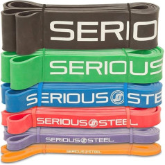 Serious Steel 41 Inch Assisted Pull-Up Band, Heavy Duty Resistance Band Sets, Stretching, Powerlifting, Resistance Training and Pull Up Assistance Bands