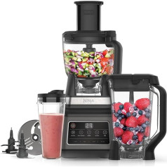 Ninja mikseris ar Auto-iQ [BN800EU], virtuves kombains, mikseris un personīgais blenderis, 1200 W, 1,8 litra trauks, 2,1 litra krūze, 700 ml krūze ar vāku