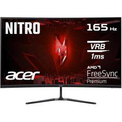 Acer Nitro ED320QRS3 31,5 collu (80 cm ekrāns) Full HD, 165 Hz, 5 ms (GTG), 2xHDMI 2.0, DP 1.4, izliekts, DP/HDMI FreeSync Premium, melns