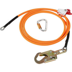 MENAYODA Steel Cable Core Flip Line Kits with Triple Lock Carabiner, 12 mm Wire Core, Steel Wire, Adjustable Lanyard for Fall Protection, Arborists, Tree Climbers