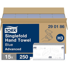 Tork Zigzagveida roku dvieļi zili H3 Advanced Quality Embossed 15 × 250 dvieļi 290186