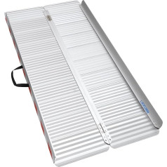 LIEKUMM 157 x 85 cm Portable Wheelchair Ramp Load Capacity 400 kg Wider Foldable Aluminium Ramp for Stairs Door Threshold etc. Non-Slip Surface