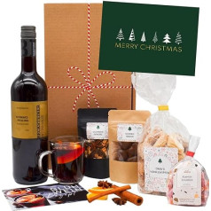 Geschenkset „Glühwein Freude“ | Geschenkkorb mit Winzer Wein, Glüh-Gewürzen, Vanillekipferl & Schokolade | DIY Geschenk Set zu Weihnachten