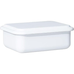 Riess, 0411-033 Uzglabāšanas trauks ar vāku 15 x 11 x 5 cm Emaljas dizains SERVE + STORE White Svars 0,4 kg LH 15,7 x 11,7 x 5 cm