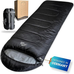 EXPLORER® EF-200 XXL sega guļammaiss -18 °C + 3 °C [400 GSM] Guļammaiss Viesu sega 3-4 gadalaiki 220 x 80 cm Ziema Pieaugušajiem Ideāli piemērots brīvdabas aktivitātēm, kempingiem, trekingam, festivāliem un ceļojumiem Bez PFC