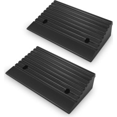 Rubber Kerb Ramp, 10 cm High, Pack of 2 Wheelchair Ramps, Threshold Ramps, Driveway Ramps, Kerb Ramps, Door Threshold Ramps, for Wheelchair, Car, Motorcycle