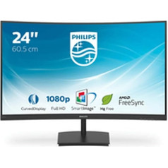 Philips 241E1SC 24 collu FHD izliekts monitors, FreeSync (1920 x 1080, 75 Hz, VGA, HDMI), melns