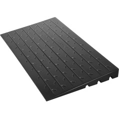 VEVOR Threshold Ramp Rubber Threshold Ramp with 7.5 cm Riser, 3 Channel Cable Cover, Angled Rubber Entry with a Load Capacity of 1 Tonne for Wheelchairs and Scooters