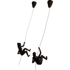 Haute Collage 2 x Bronze Female Climbers with Rock Nail Caps Climbing Ladies Duo Wall Hanging Climbing Women Sculptures Climber Girls Ornament Outdoor & Indoor Decor Statue Rappelling